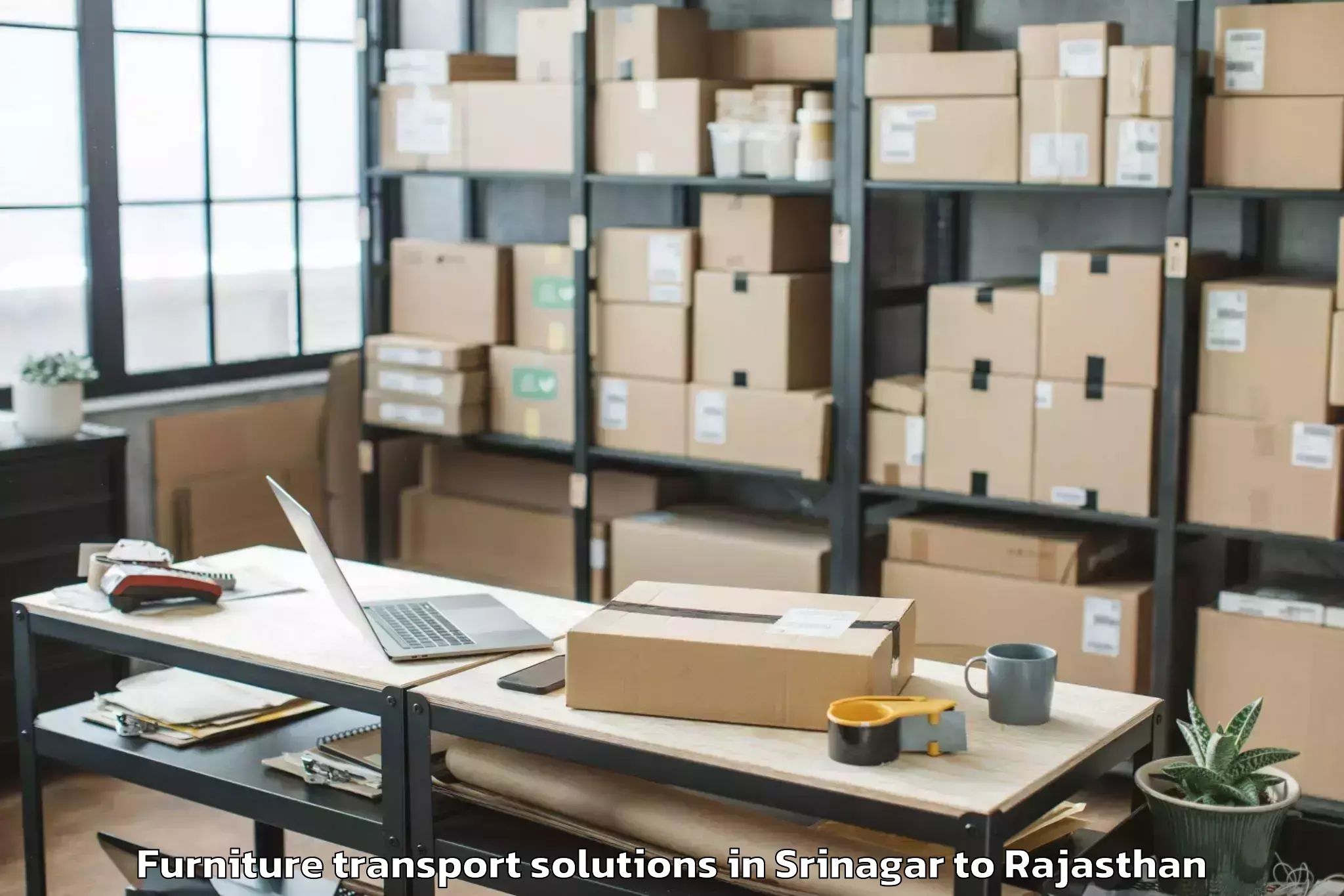 Srinagar to Jojawar Furniture Transport Solutions Booking